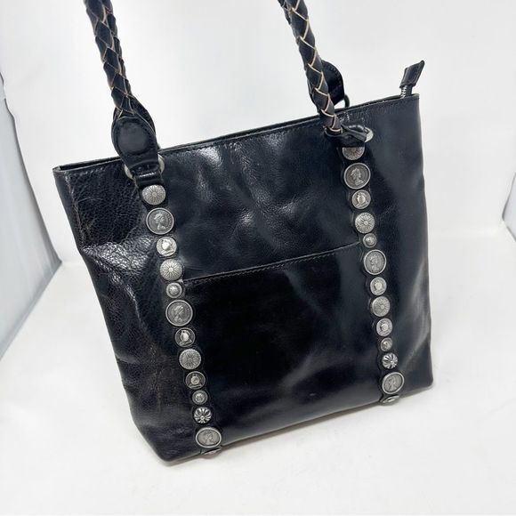 Patricia Nash Handbags - Patricia Nash Black Leather Shoulder Tote Bag Large Western Boho Cowgirl